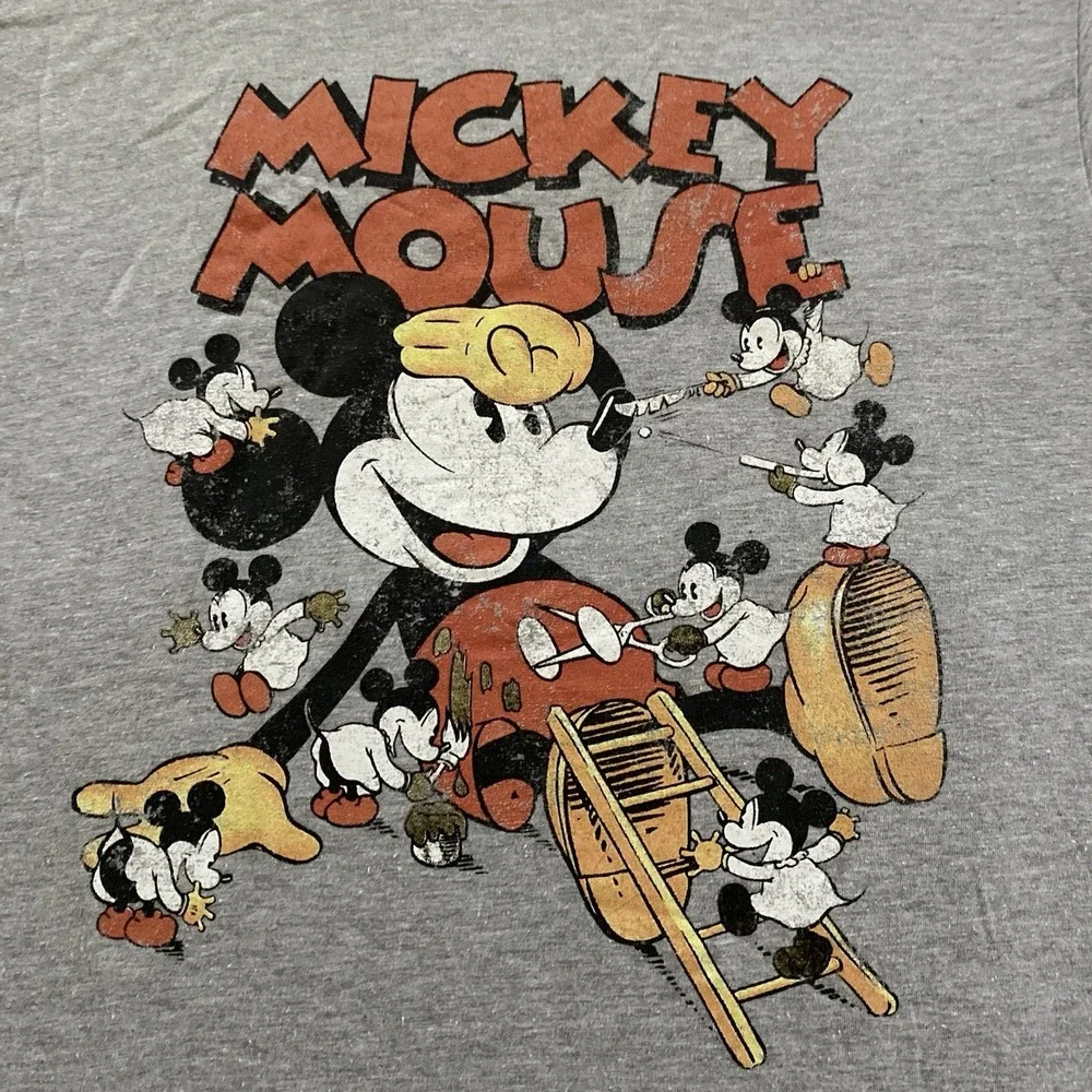 Disney Mickey Mouse Nightmares Shirt Adult Large Gray‎ Halloween Vtg Style Ghost
